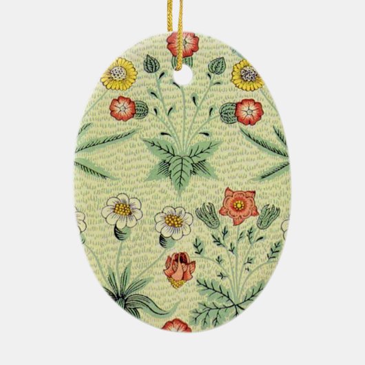 William Morris Daisy Floral Wallpaper Pattern Keramisch Ornament (Achterkant)