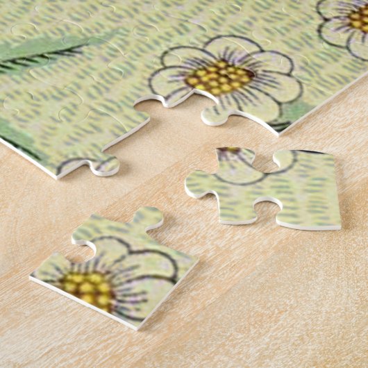 William Morris Daisy Floral Wallpaper Pattern Legpuzzel (Zijkant)