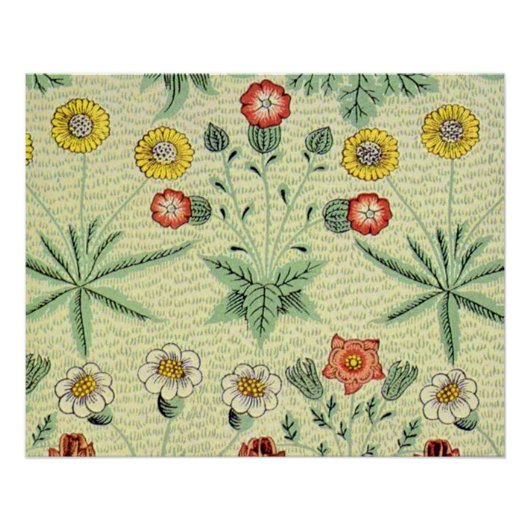 William Morris Daisy Floral Wallpaper Pattern Poster (Voorkant)