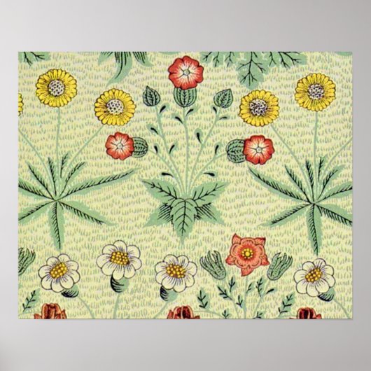 William Morris Daisy Floral Wallpaper Pattern Poster (Voorkant)