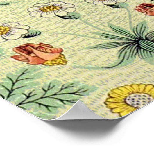 William Morris Daisy Floral Wallpaper Pattern Poster (Hoek)