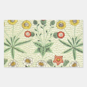 William Morris Daisy Floral Wallpaper Pattern Rechthoekige Sticker