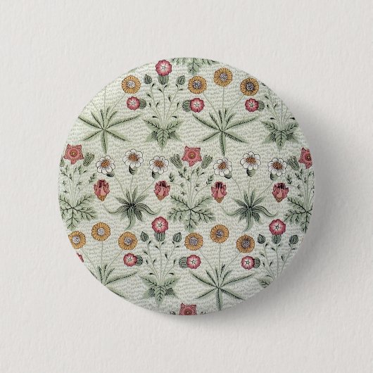 William Morris Daisy Floral Wallpaper Pattern Ronde Button 5,7 Cm (Voorkant)