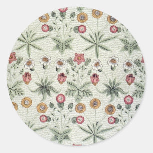 William Morris Daisy Floral Wallpaper Pattern Ronde Sticker