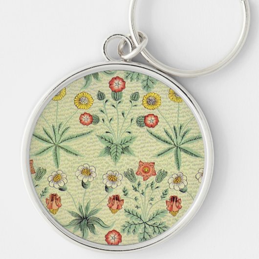 William Morris Daisy Floral Wallpaper Pattern Sleutelhanger (Voorkant)