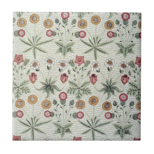 William Morris Daisy Floral Wallpaper Pattern Tegeltje (Voorkant)