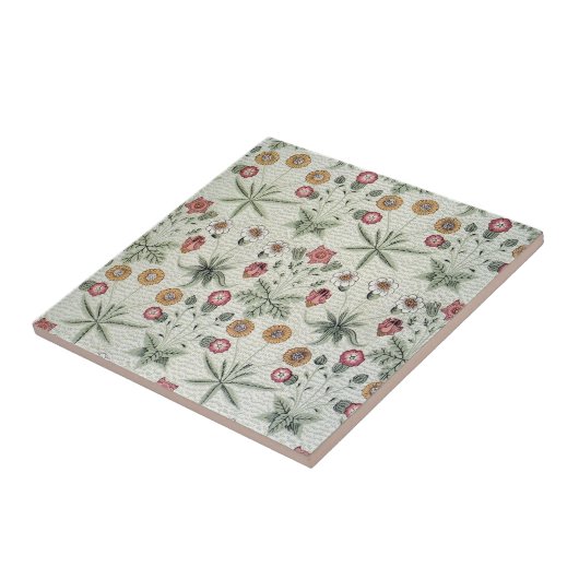 William Morris Daisy Floral Wallpaper Pattern Tegeltje (Zijkant)