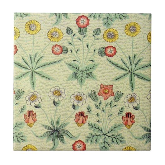 William Morris Daisy Floral Wallpaper Pattern Tegeltje (Voorkant)