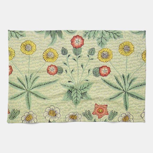 William Morris Daisy Floral Wallpaper Pattern Theedoek (Horizontaal)
