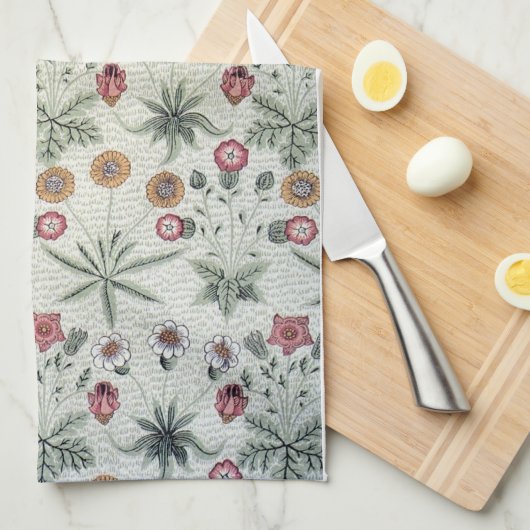 William Morris Daisy Floral Wallpaper Pattern Theedoek (Quarter Fold)