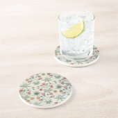 William Morris Daisy Floral Wallpaper Pattern Zandsteen Onderzetter (Zijkant)