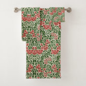 William Morris  Daisy Flowers Pink Green Bad Handdoek (Insitu)