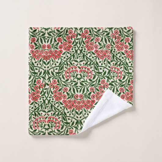 William Morris  Daisy Flowers Pink Green Bad Handdoek (Wasdoekje)