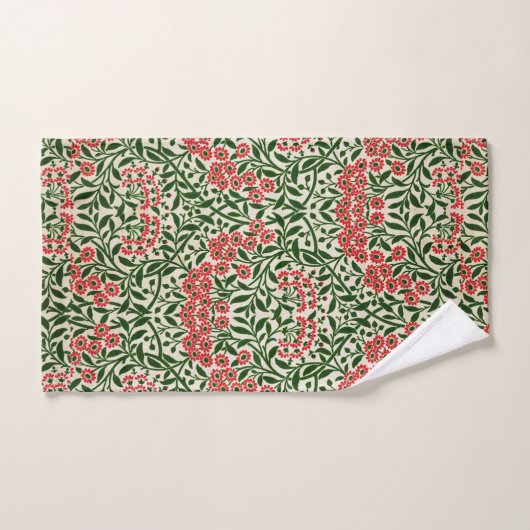 William Morris  Daisy Flowers Pink Green Bad Handdoek (Handdoek)
