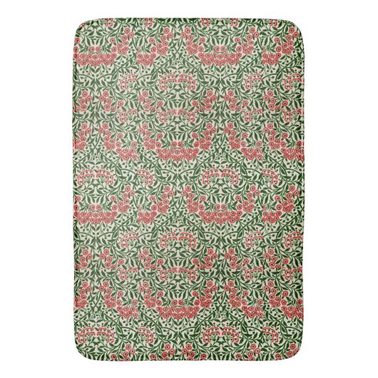 William Morris  Daisy Flowers Pink Green Badmat (Voorkant Verticaal)