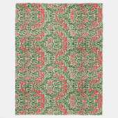 William Morris  Daisy Flowers Pink Green Fleece Deken (Voorkant)