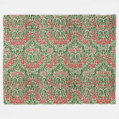William Morris  Daisy Flowers Pink Green Fleece Deken (Voorkant (Horizontaal))