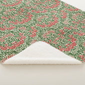 William Morris  Daisy Flowers Pink Green Sherpa Deken (3/4)