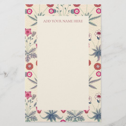 WILLIAM MORRIS "DAISY" PATTERN STATIONERY BRIEFPAPIER (Voorkant)