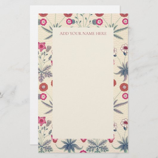 WILLIAM MORRIS "DAISY" PATTERN STATIONERY BRIEFPAPIER (Voorkant / Achterkant)