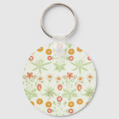 William Morris Daisy Vintage Botanisch Patroon Sleutelhanger (Achterkant)