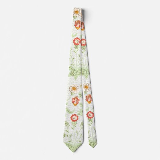 William Morris Daisy Vintage Botanisch Patroon Stropdas (Voorkant)