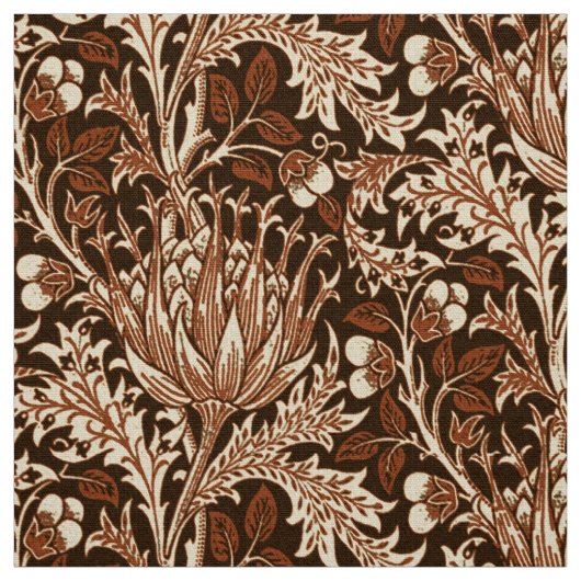 William Morris Damask, Brown & Beige Stof (Swatch)