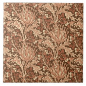 William Morris Damask, Brown & Beige Tegeltje (Voorkant)