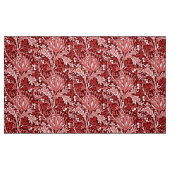 William Morris Damask, Dark Red & White Stof (Fat Quarter)