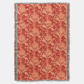 William Morris Damask, Deep Sinaasappel Deken (Voorkant Verticaal)