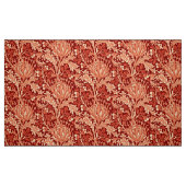 William Morris Damask, Deep Sinaasappel Stof (Fat Quarter)