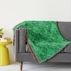 William Morris Damask, Emerald Green Deken