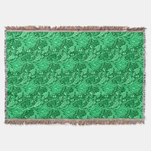 William Morris Damask, Emerald Green Deken (Voorkant)