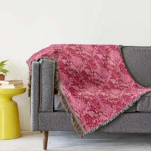 William Morris Damask, Fuchsia Pink Deken