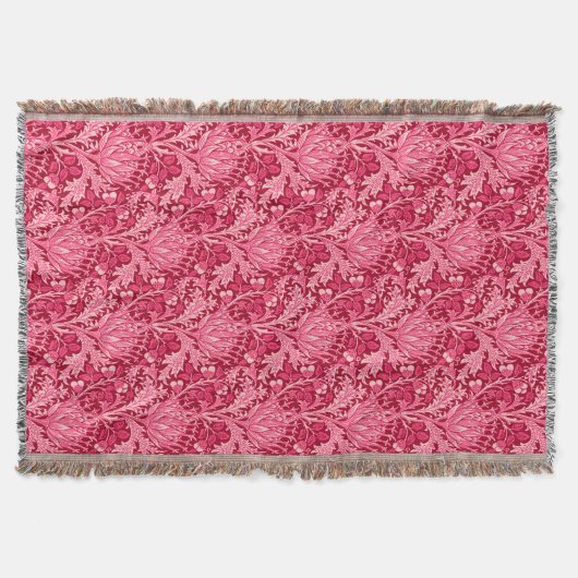 William Morris Damask, Fuchsia Pink Deken (Voorkant)