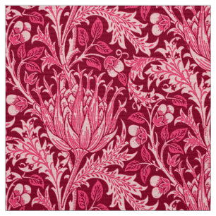 William Morris Damask, Fuchsia Pink Stof