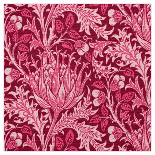 William Morris Damask, Fuchsia Pink Stof (Swatch)