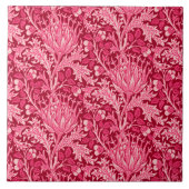 William Morris Damask, Fuchsia Pink Tegeltje (Voorkant)