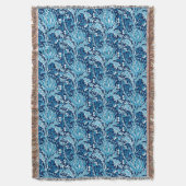 William Morris Damask, Navy & White Deken (Voorkant Verticaal)