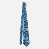 William Morris Damask, Navy & White Stropdas (Achterkant)