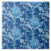 William Morris Damask, Navy & White Tegeltje (Voorkant)