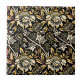 William Morris dark florale arabesque Tegeltje (Voorkant)