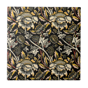 William Morris dark florale arabesque Tegeltje