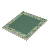 William Morris, Dark Green en Jasmine Pattern Tegeltje (Zijkant)