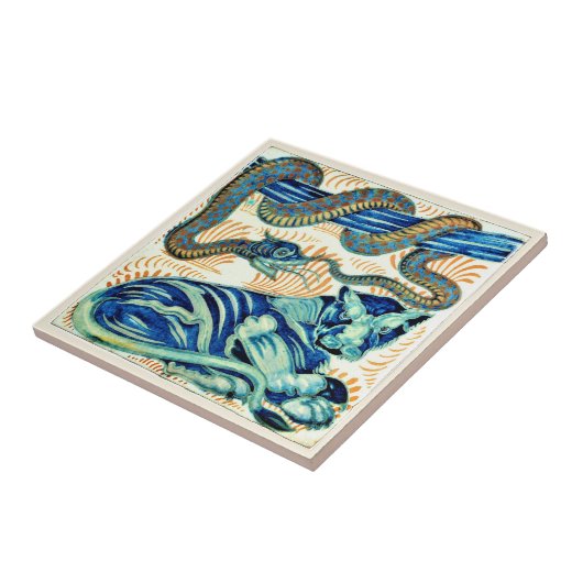 William * Morris De Morgan Snake Tiger | Tegeltje (Zijkant)