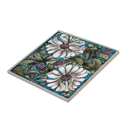 William * Morris De Morgan Sprig of Flowers White Tegeltje (Zijkant)