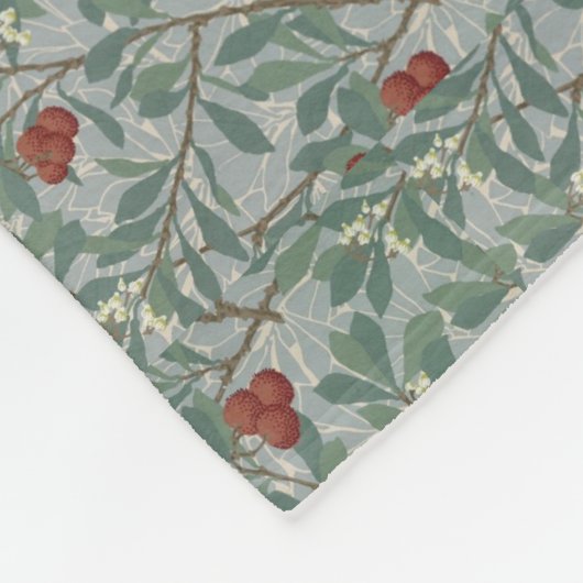 William Morris Decorative Art Arbutus Pattern Fleece Deken (Hoek)