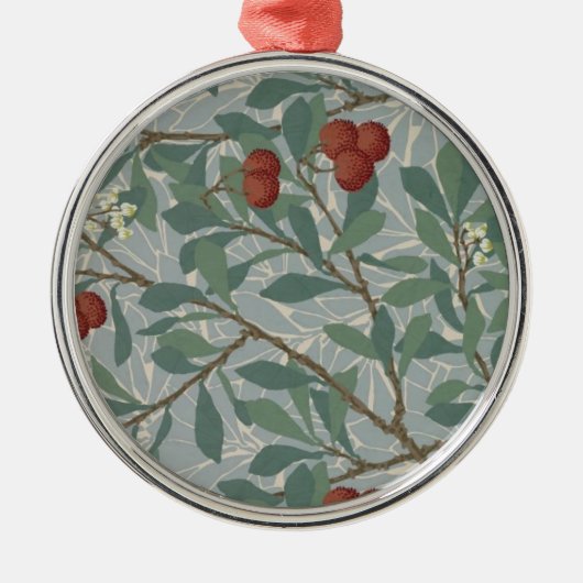 William Morris Decorative Art Arbutus Pattern Metalen Ornament (Voorkant)