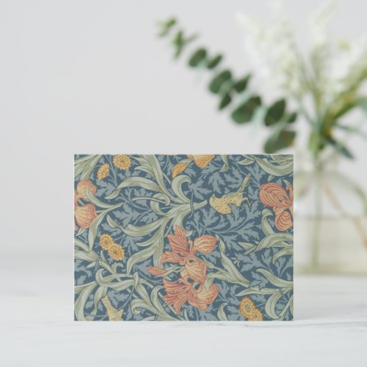 William Morris Decorative Art Iris Pattern Briefkaart (Staand voorkant)