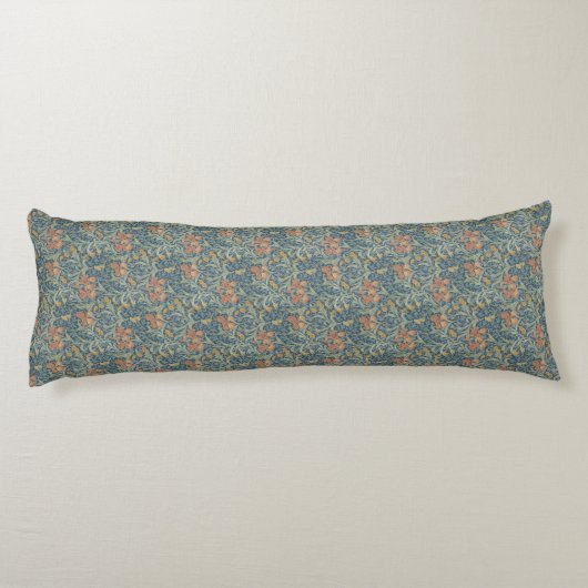 William Morris Decorative Art Iris Pattern Lichaamskussen (Achterkant)